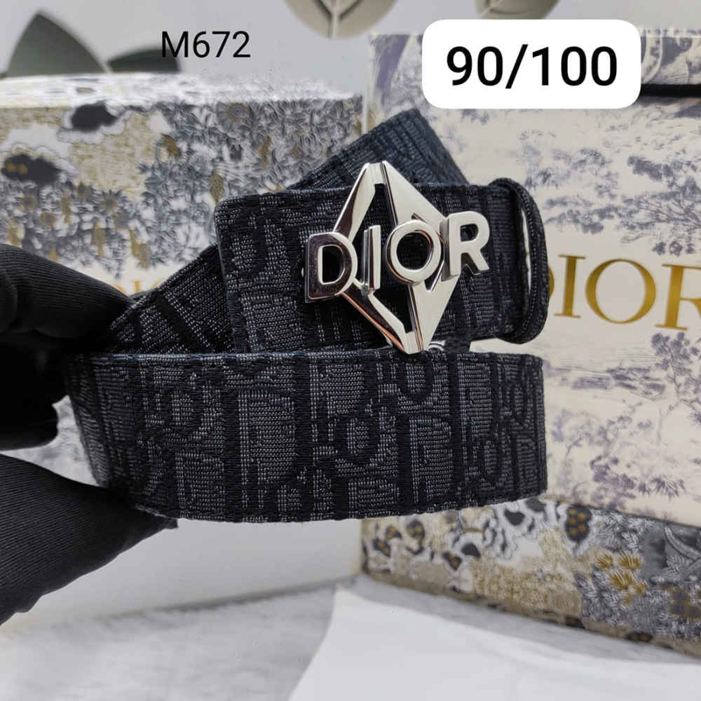 Dior Silver Premium Quality Leather Belt-thumb-0