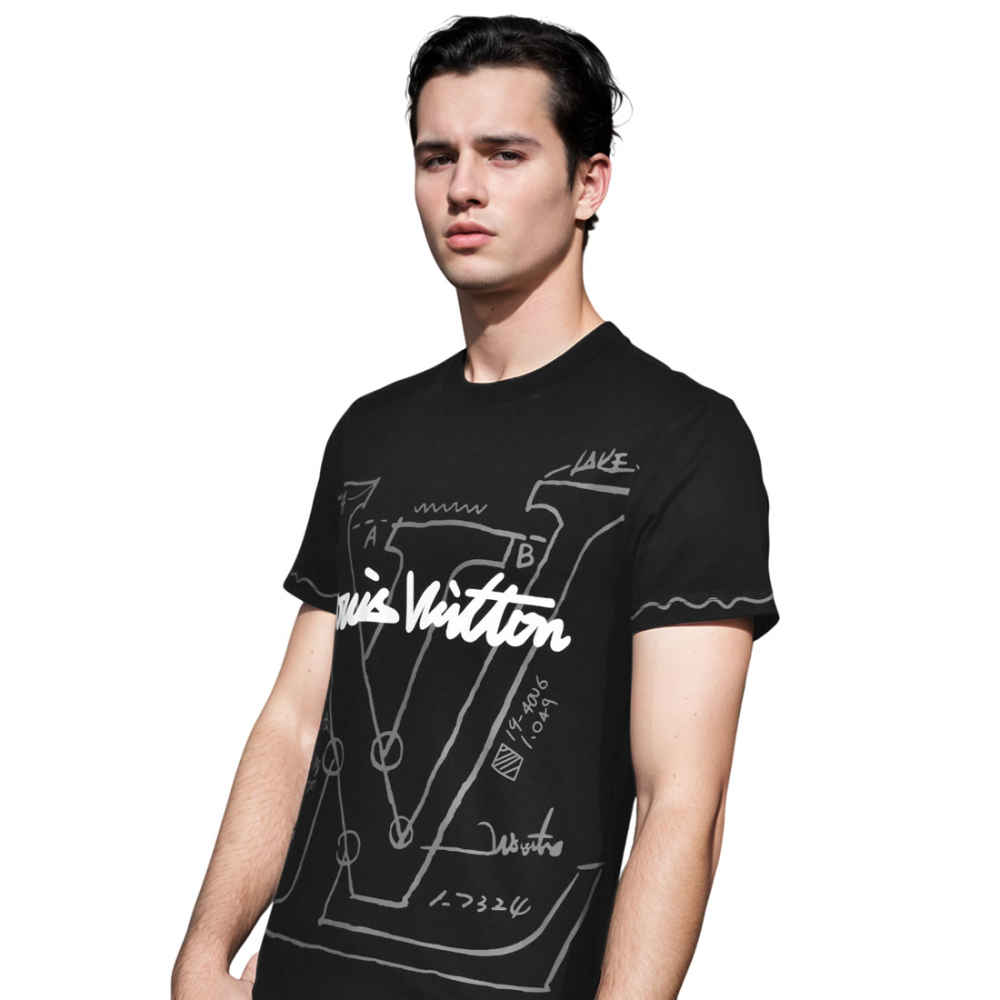 Louis Vuitton Black Premium Quality T-shirt-2