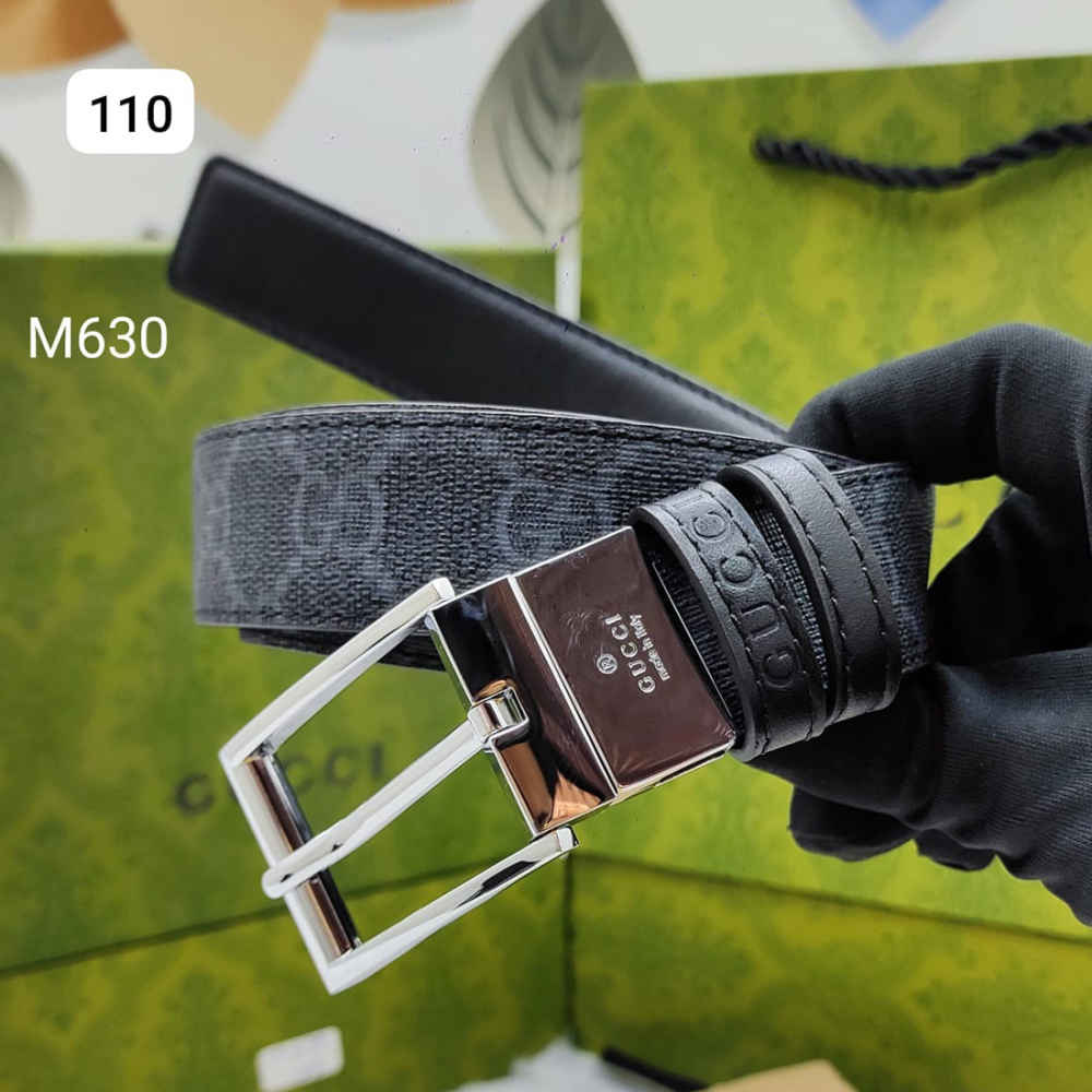 Gucci Silver Premium Quality Leather Belt-thumb-0