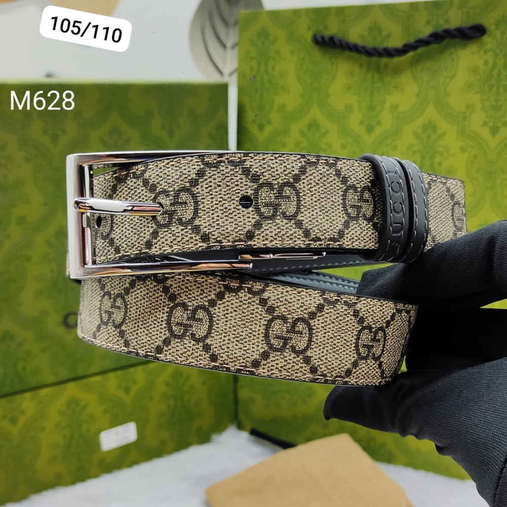 Gucci Silver Premium Quality Leather Belt-thumb-0