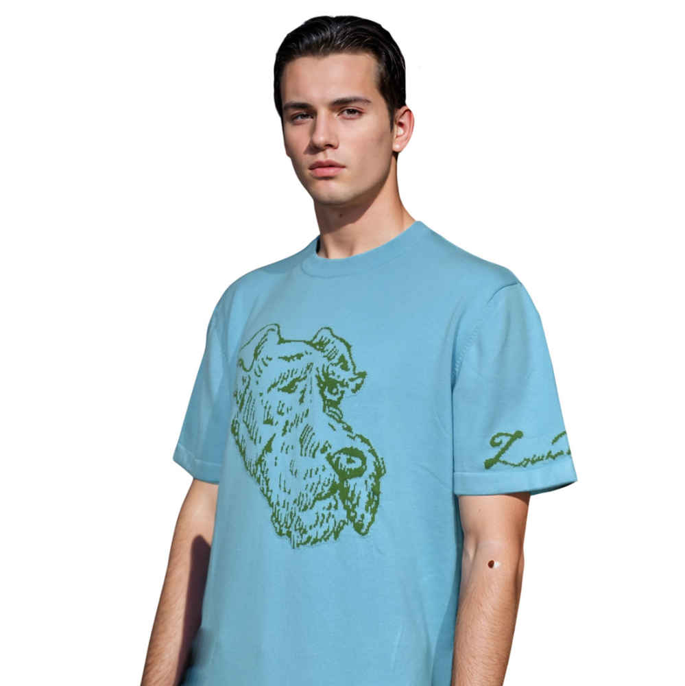 Louis Vuitton Sky Blue Premium Quality T-shirt-2