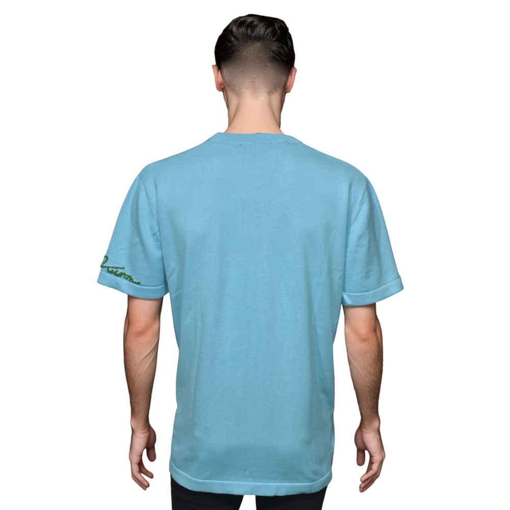 Louis Vuitton Sky Blue Premium Quality T-shirt-1