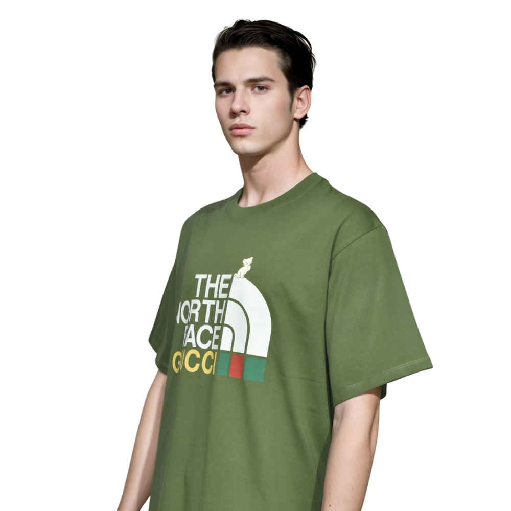 Gucci The North Face Green Premium Quality T-shirt-2