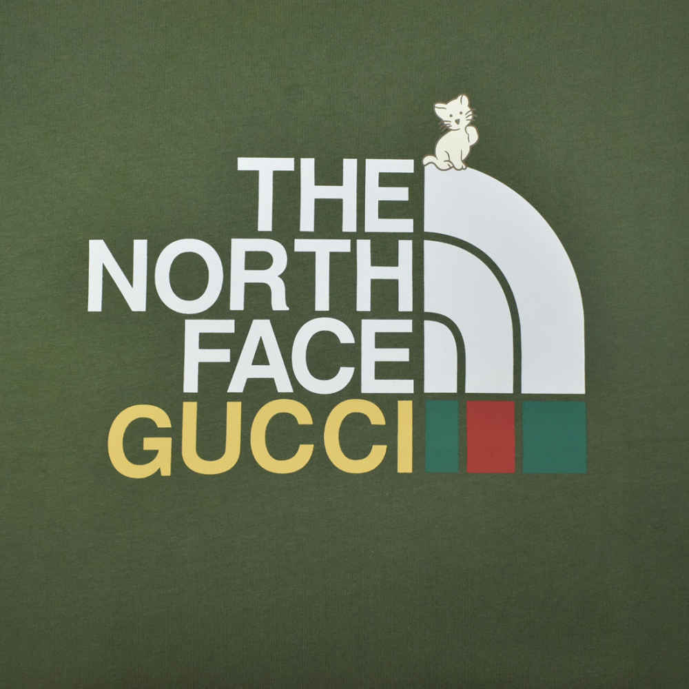 Gucci The North Face Green Premium Quality T-shirt-3