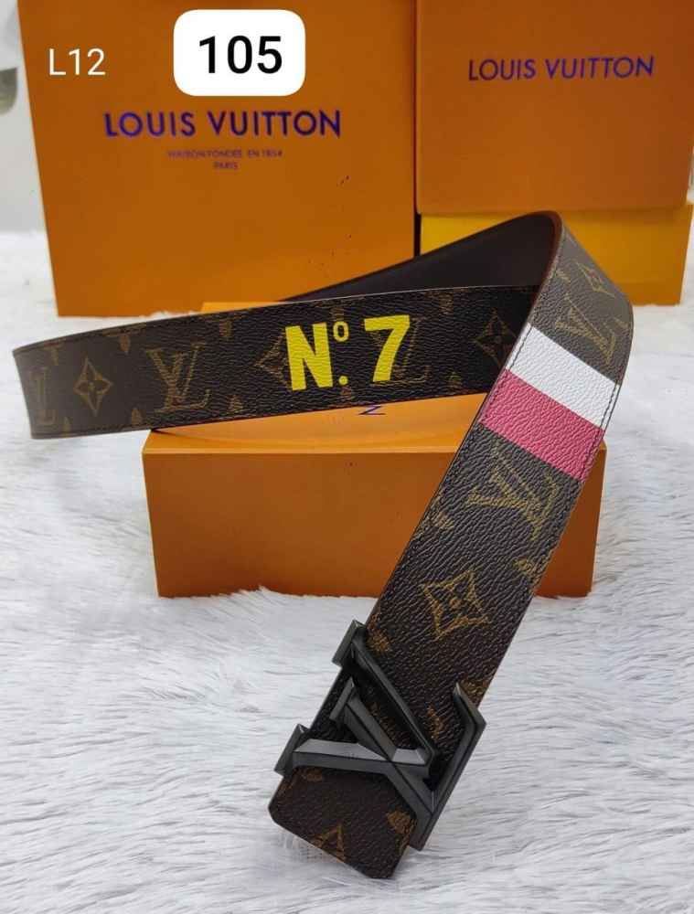 Louis Vuitton Black & Brown Premium Quality Leather Belt-thumb-0
