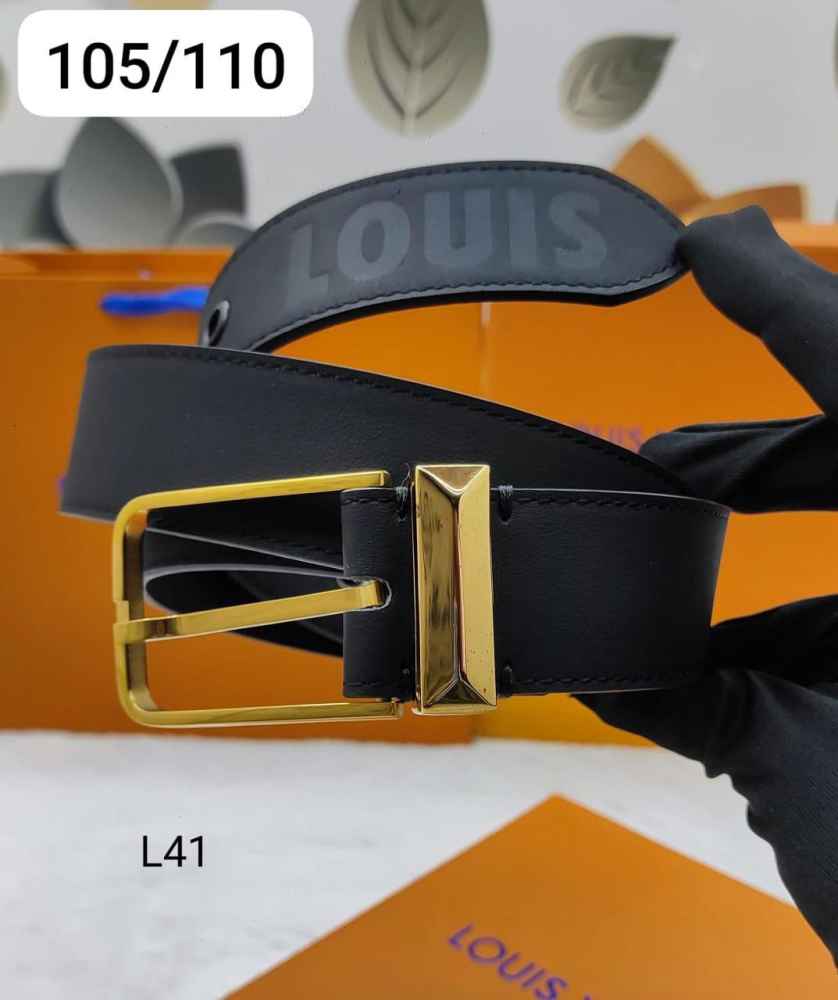 Louis Vuitton Golden Premium Quality Leather Belt-thumb-0