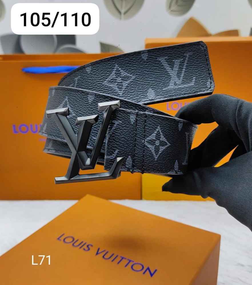 Louis Vuitton Black Premium Quality Leather Belt-thumb-0