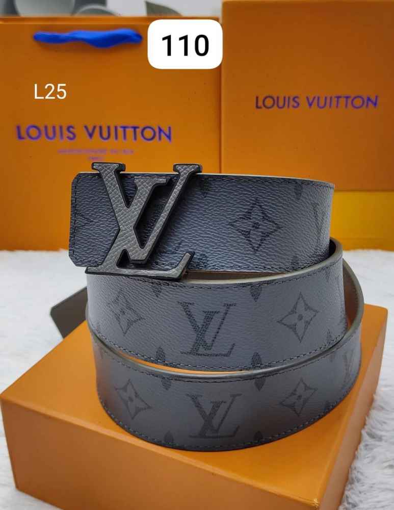 Louis Vuitton Grey Premium Quality Leather Belt-thumb-0
