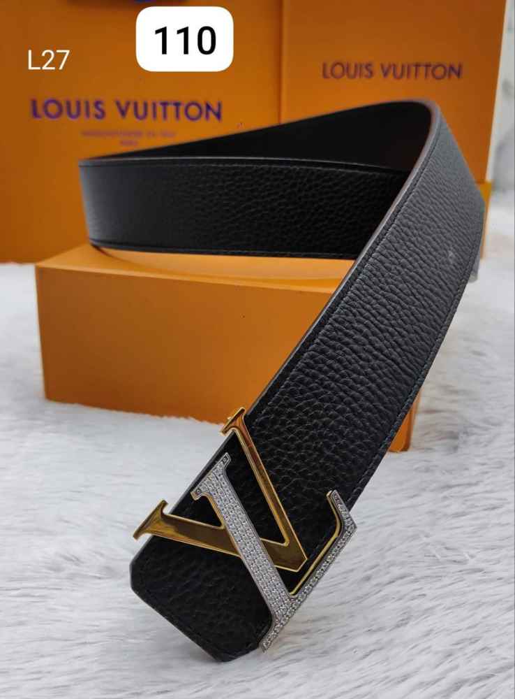 Louis Vuitton Golden & Silver Premium Quality Leather Belt-thumb-0