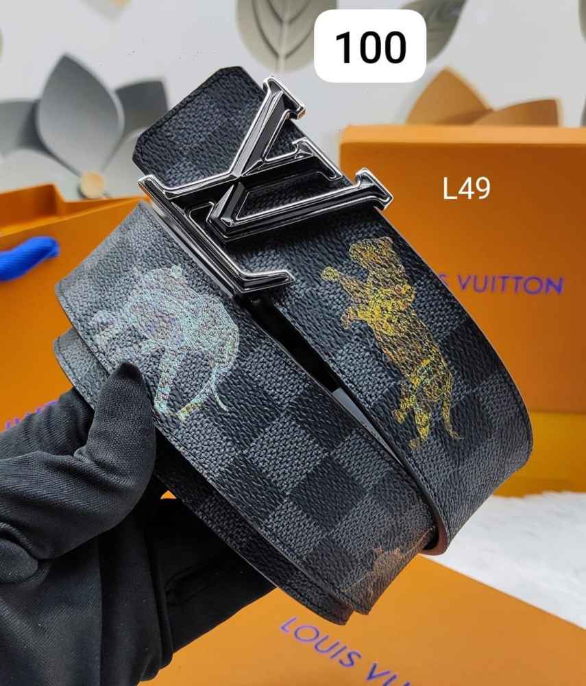 Louis Vuitton Black Premium Quality Leather Belt-thumb-0