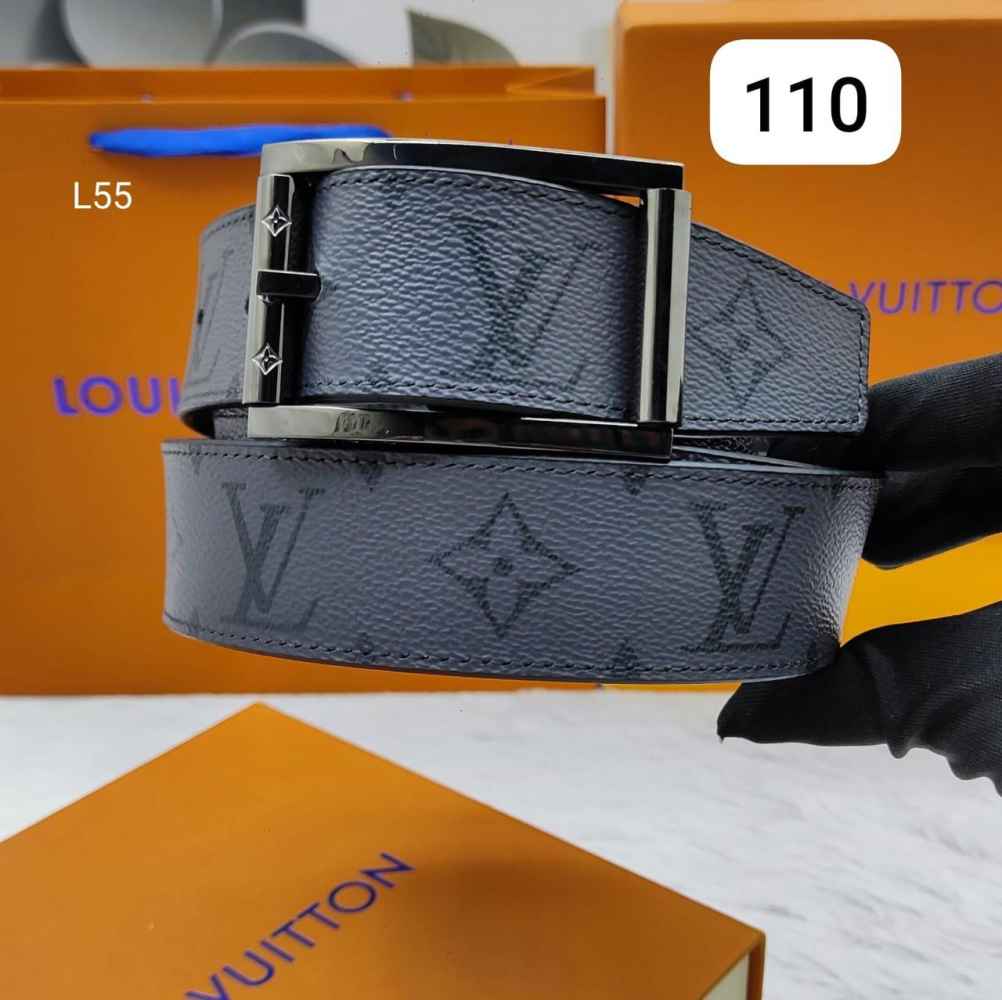Louis Vuitton Black Premium Quality Leather Belt-thumb-0