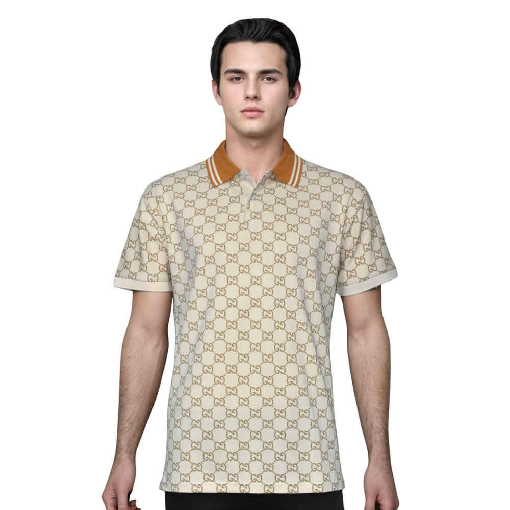 Gucci GG Stretch Cream Premium Polo T-shirt-thumb-0