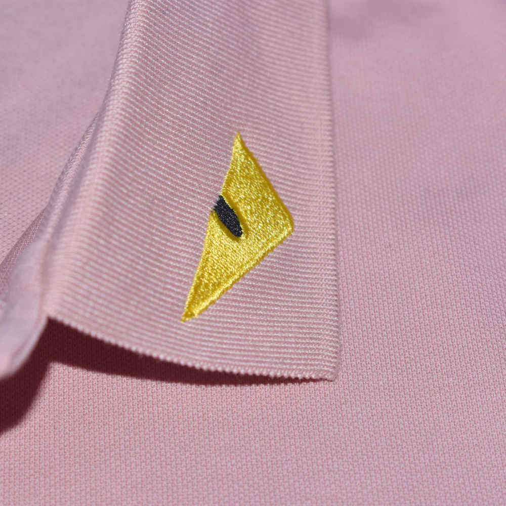 Fendi Roma Embroidered logo Pink Polo T-shirt-thumb-4