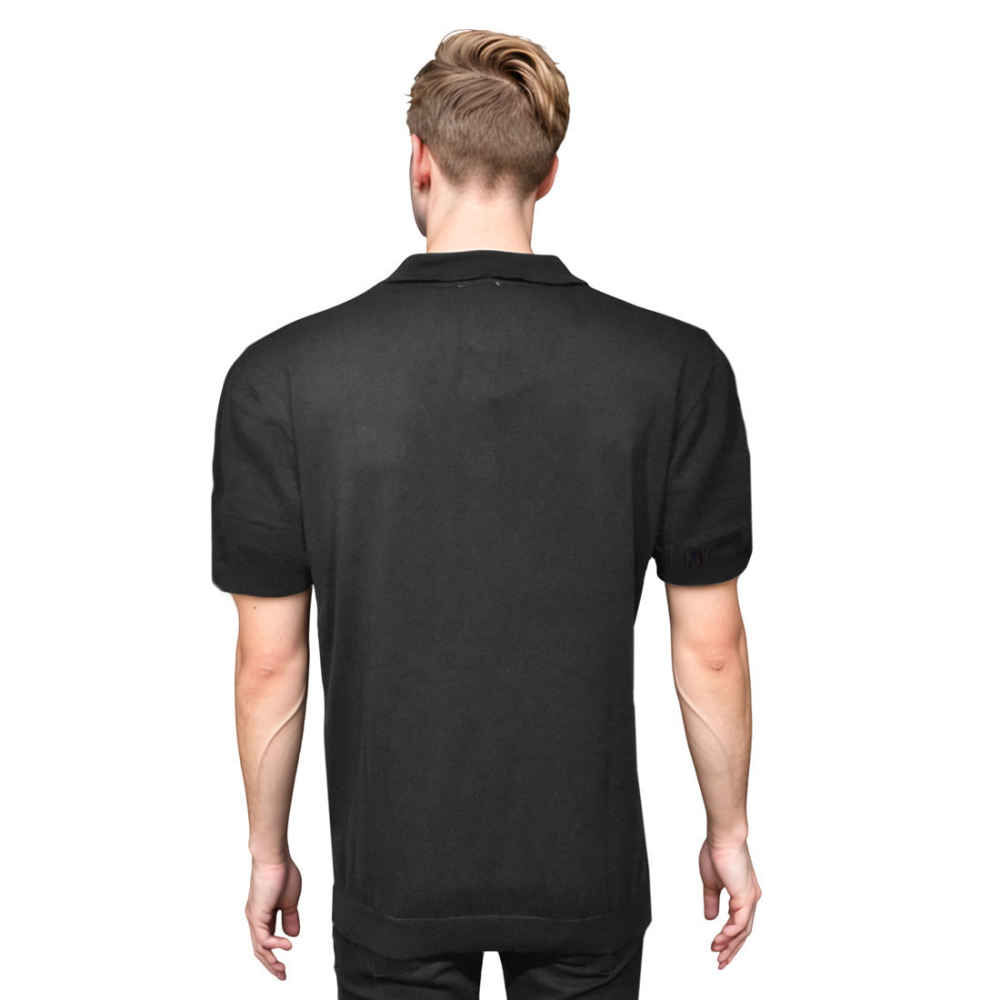 Fendi Roma Embroidered logo Black Polo T-shirt-thumb-1