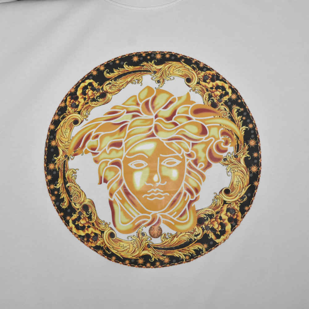 Versace White Premium Cotton T-shirt-thumb-3