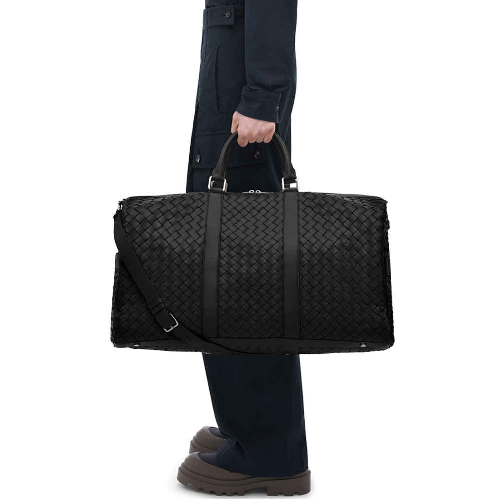 Dior Black Premium Intrecciato Duffle Bag-thumb-3