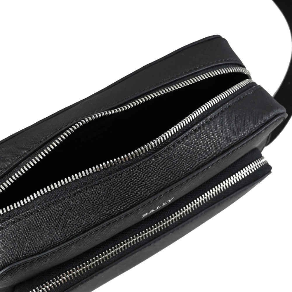 Bally Black Premium Front Pocket Cross Body Zipper Bag-2