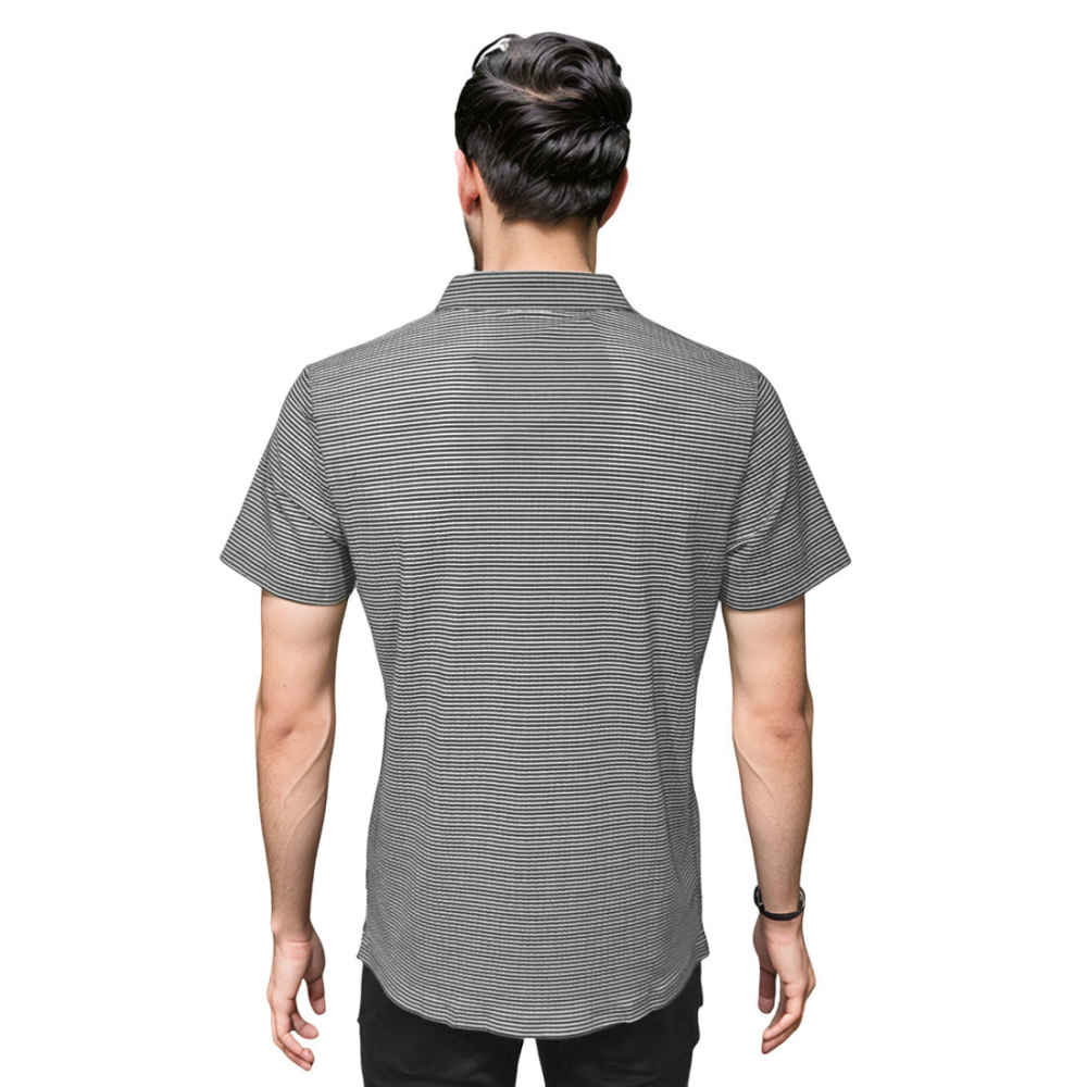 Prada Embossed Logo Grey Premium Polo Luxury T-shirt-1