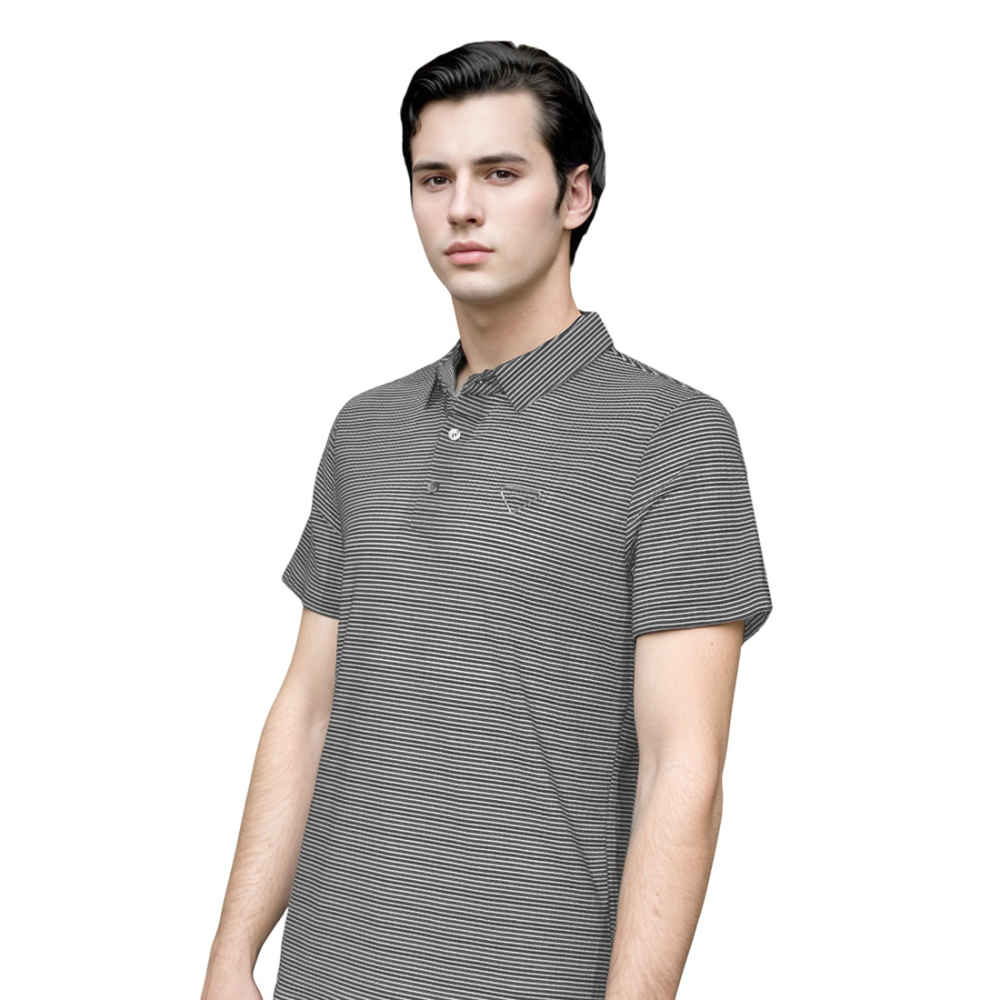 Prada Embossed Logo Grey Premium Polo Luxury T-shirt-2