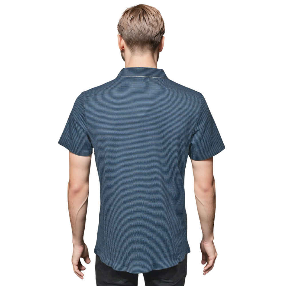 Prada Embossed Logo Blue Premium Polo Luxury T-shirt-thumb-1