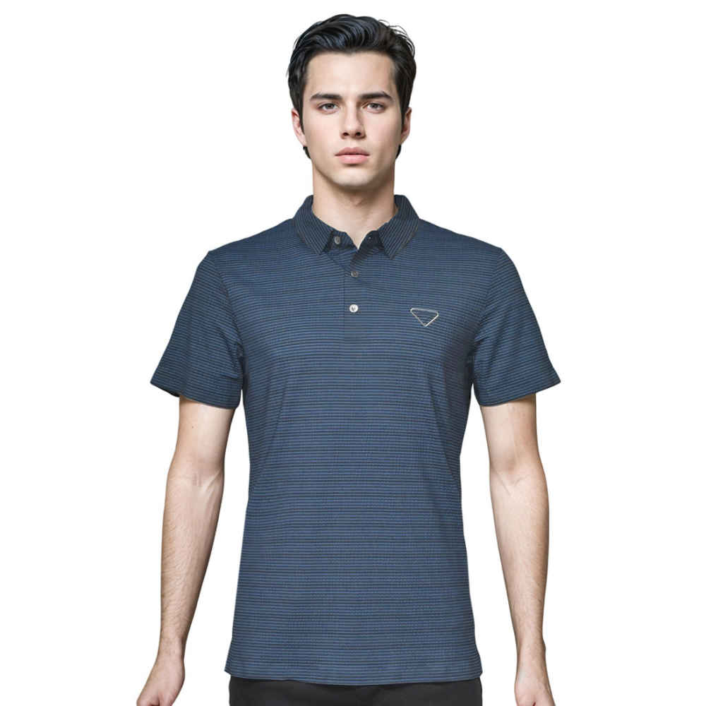 Prada Embossed Logo Blue Premium Polo Luxury T-shirt-thumb-0