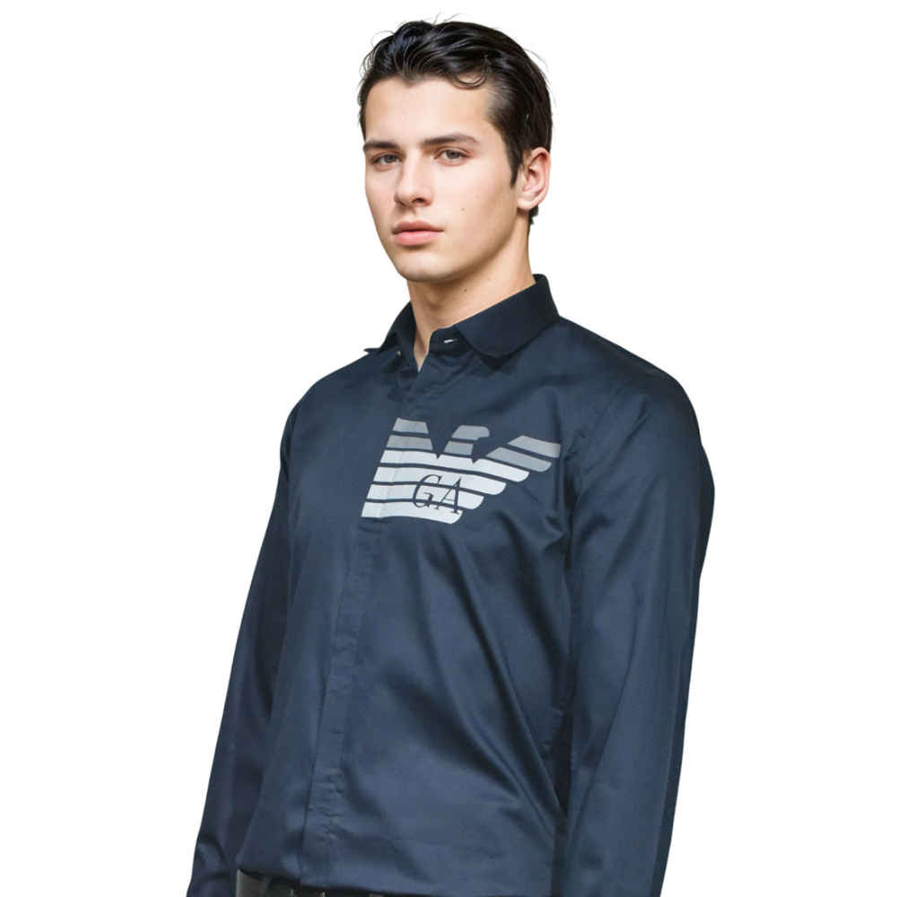 Giorgio Armani Navy Blue Premium Quality Shirt-2