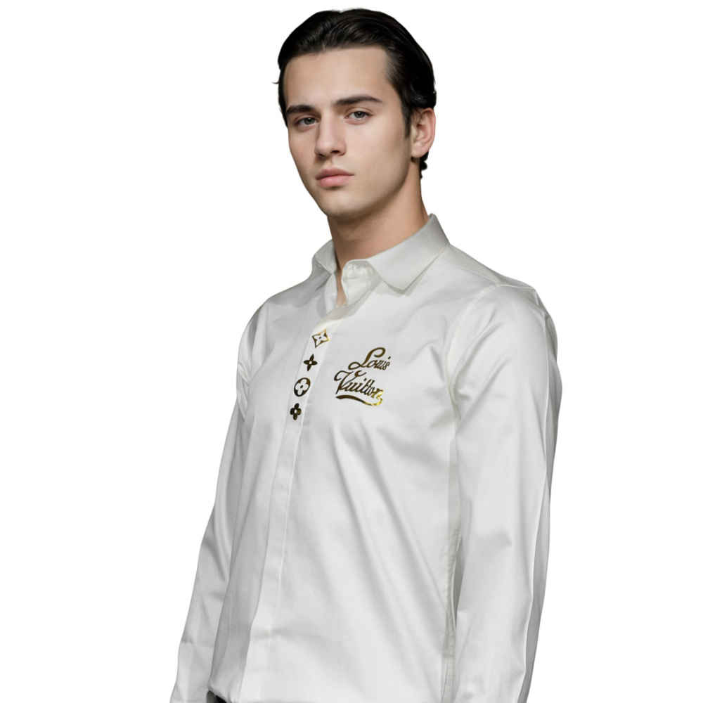 Louis Vuitton White Premium Quality Shirt-2