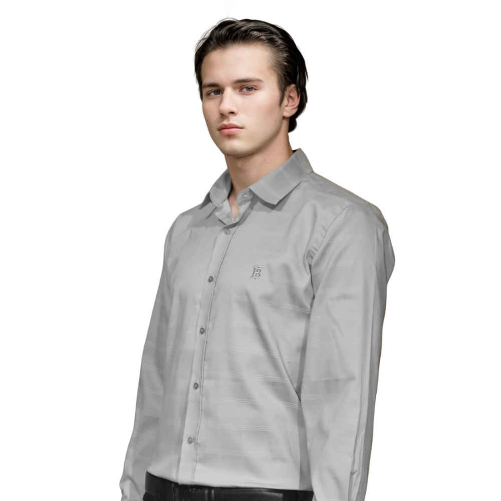 Burberry Light Grey Premium Quality Shirt-2