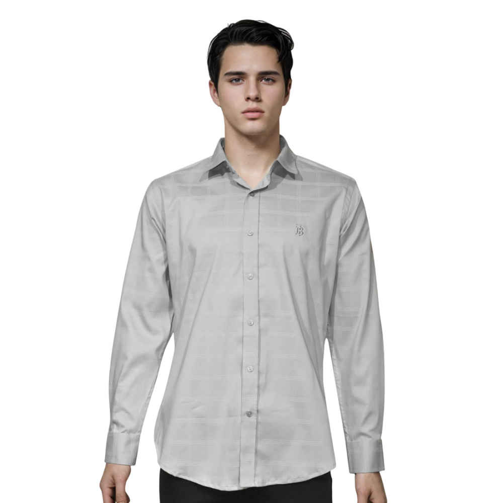Burberry Light Grey Premium Quality Shirt-6