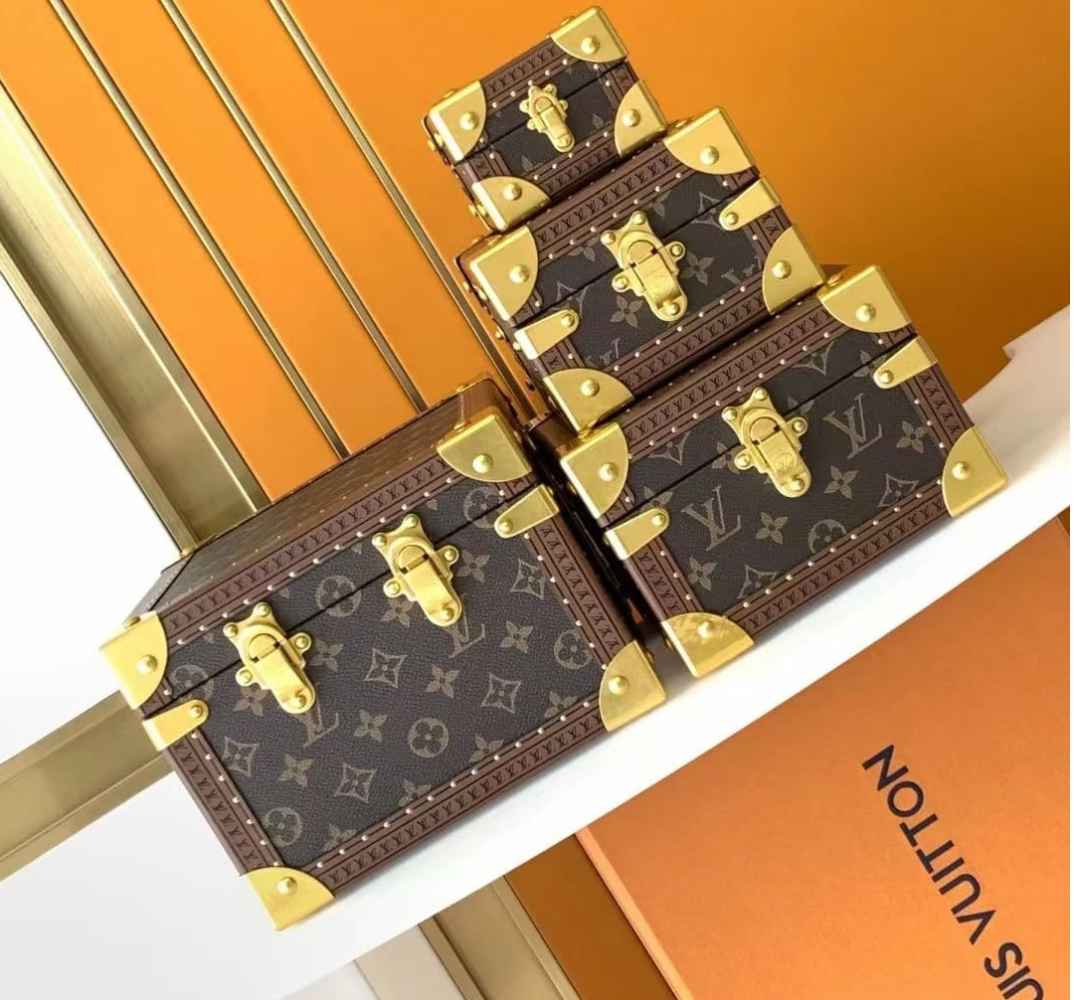 Louis Vuitton Brown Luxury Pyramid Trunk Box-4