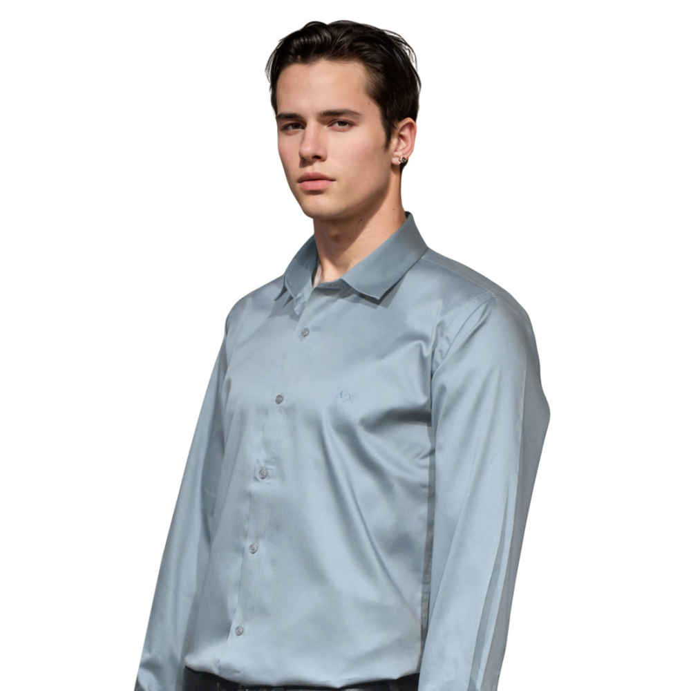 Armani Exchange Misty Blue Premium Quality Shirt-thumb-2