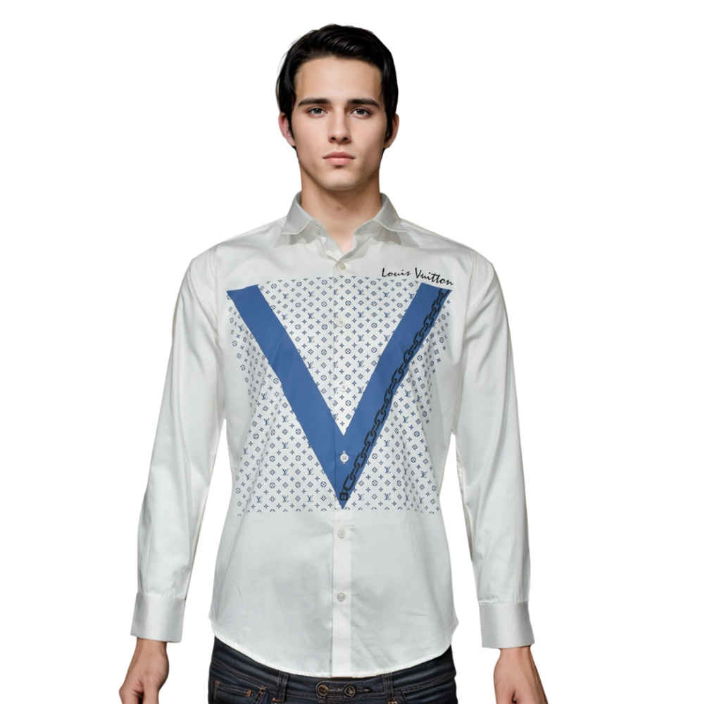 Louis Vuitton White Premium Quality Shirt-5
