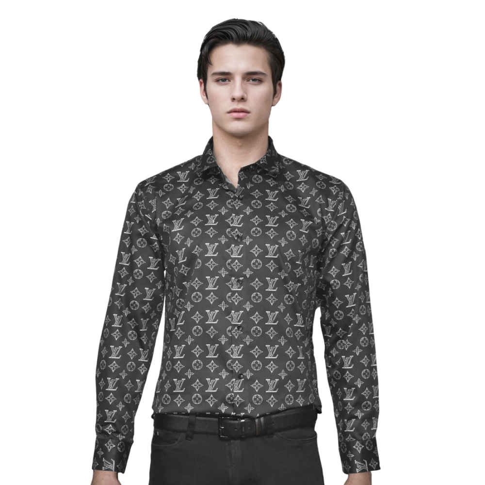 Louis Vuitton Black Premium Quality Shirt-thumb-0