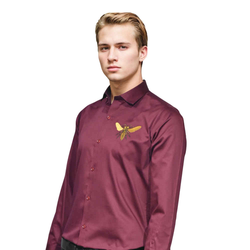 Gucci Wine Bee Printed Premium Quality Shirt-2