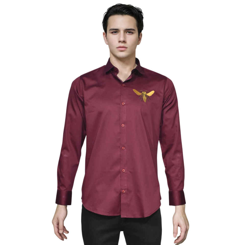 Gucci Wine Bee Printed Premium Quality Shirt-6