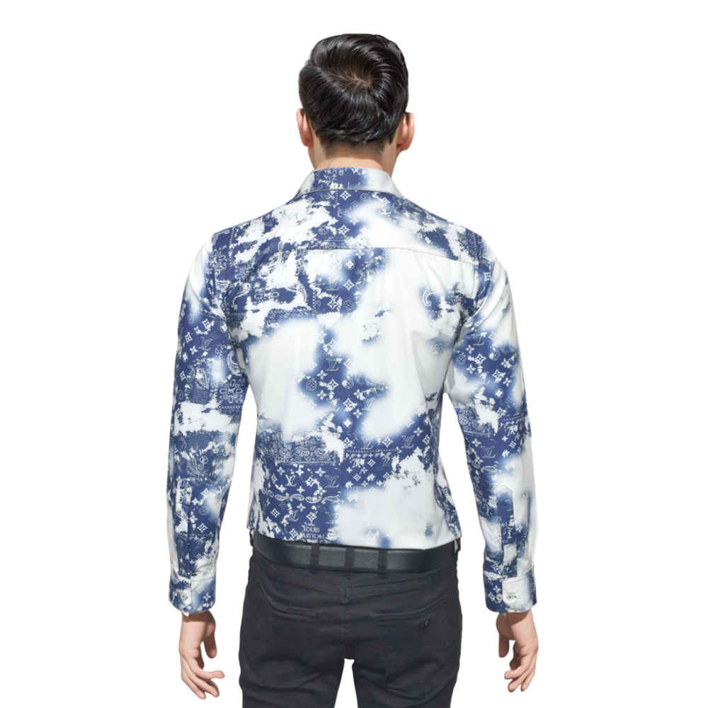 Louis Vuitton White & Blue Premium Quality Shirt-1