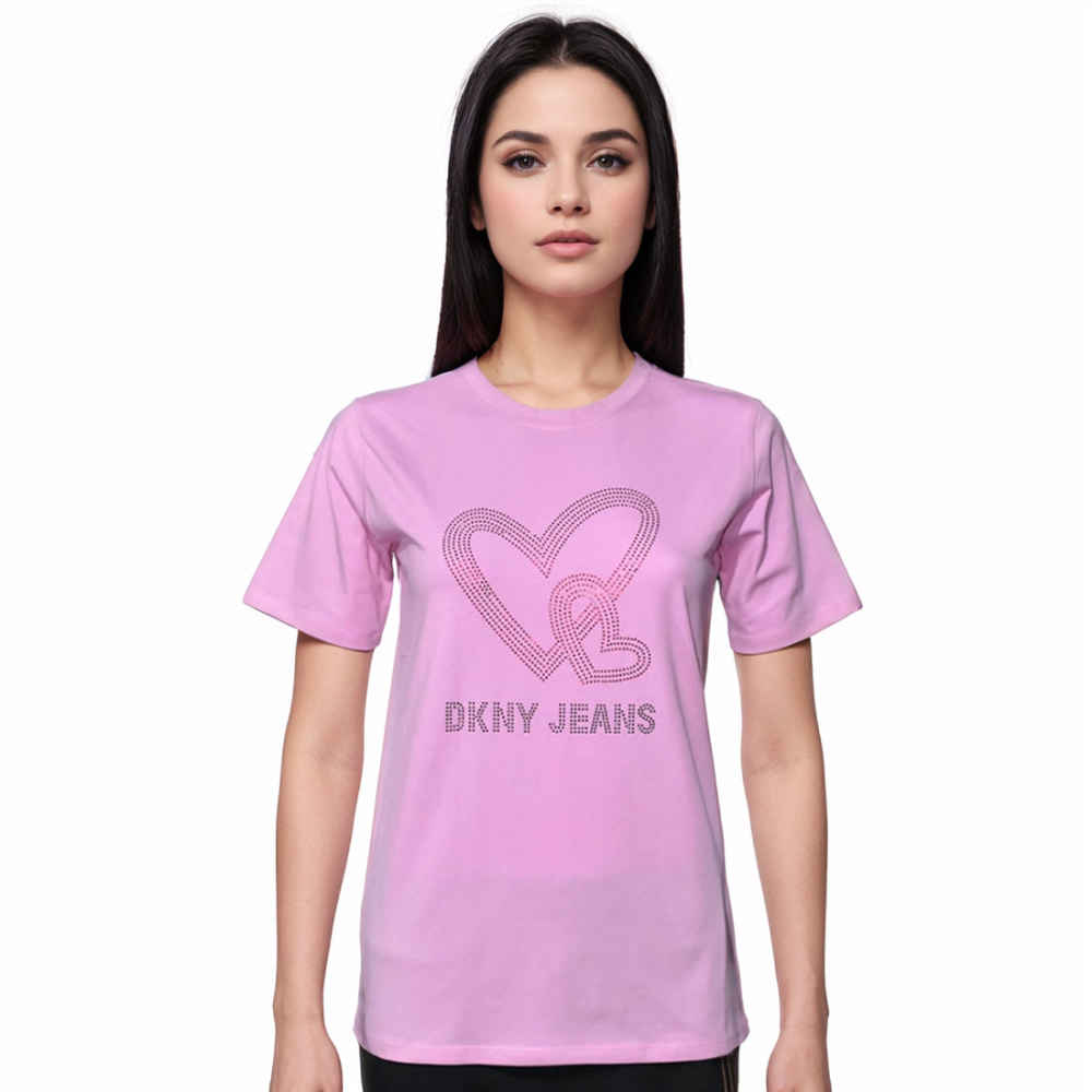 DKNY Pink Premium Quality Women T-shirt-thumb-0