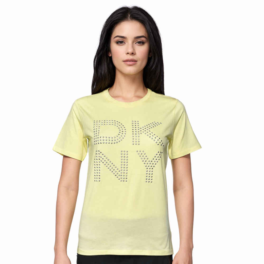DKNY Yellow Premium Quality Women T-shirt-thumb-0
