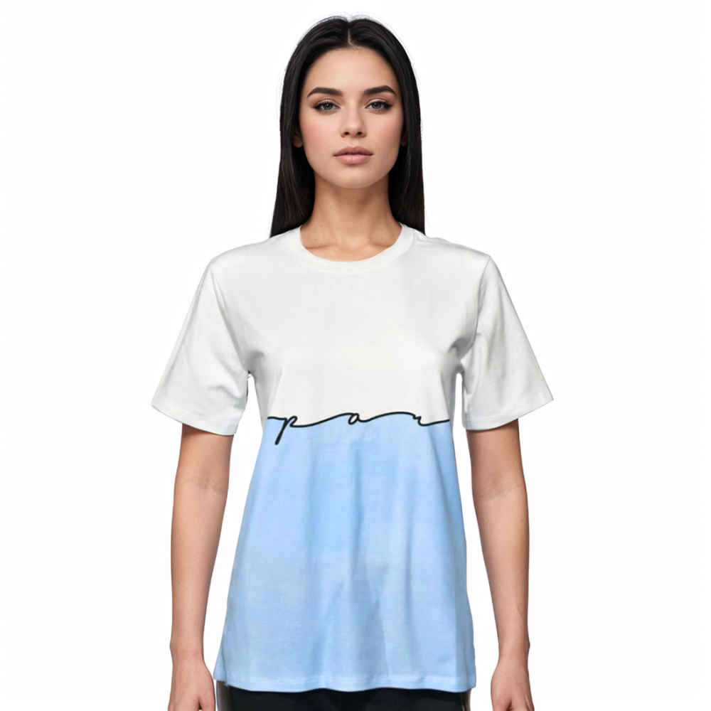 Emporio Armani White & Blue Premium Quality Women T-shirt-thumb-0