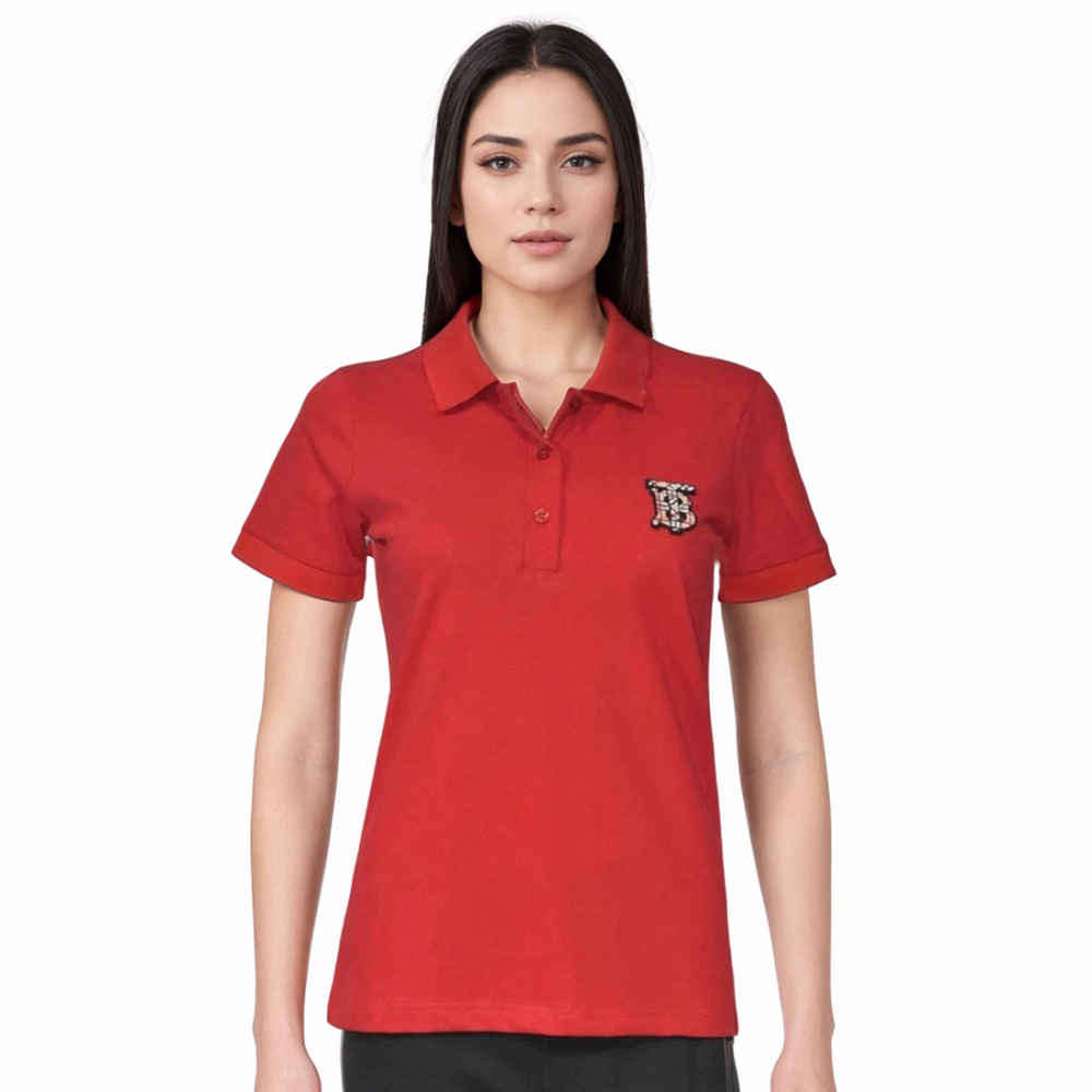 Burberry Red Premium Cotton Women T-shirt-thumb-0