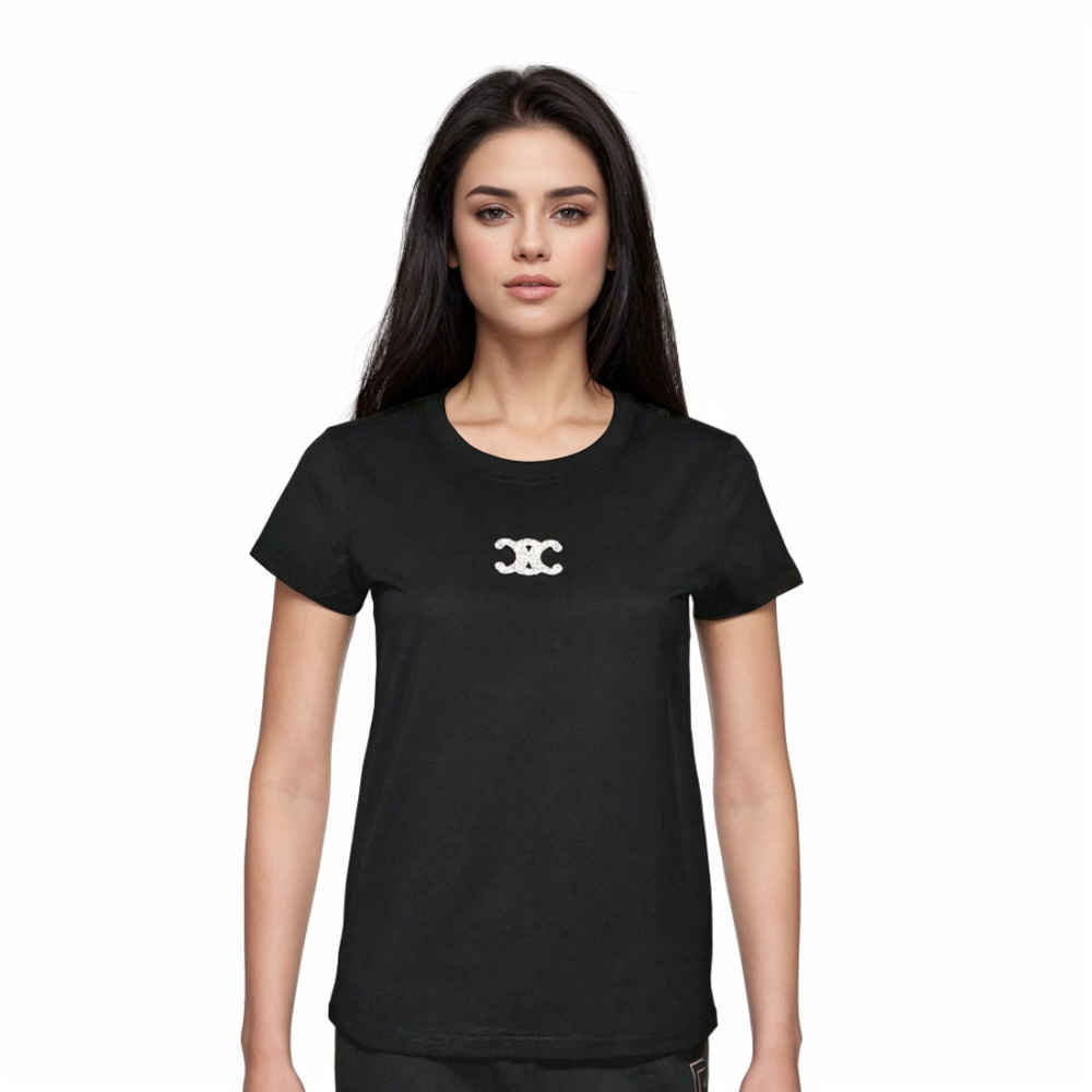Celine Black Premium Quality Women T-shirt-thumb-0