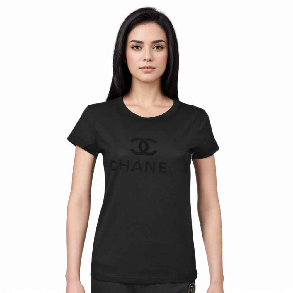 Chanel Black Premium Quality Women T-shirt-thumb-0