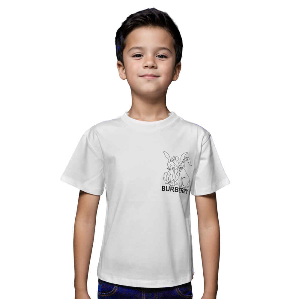 Burberry Animal Kingdom Print White Kids T-shirt-thumb-0