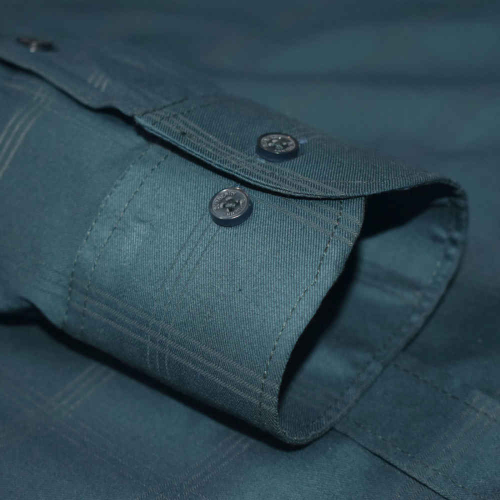 Burberry Dark Teal Blue Premium Quality Shirt-5