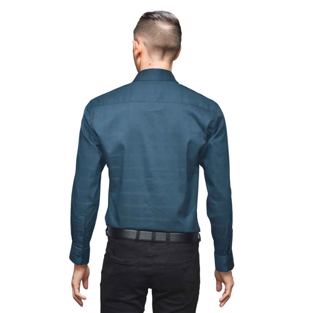 Burberry Dark Teal Blue Premium Quality Shirt-1