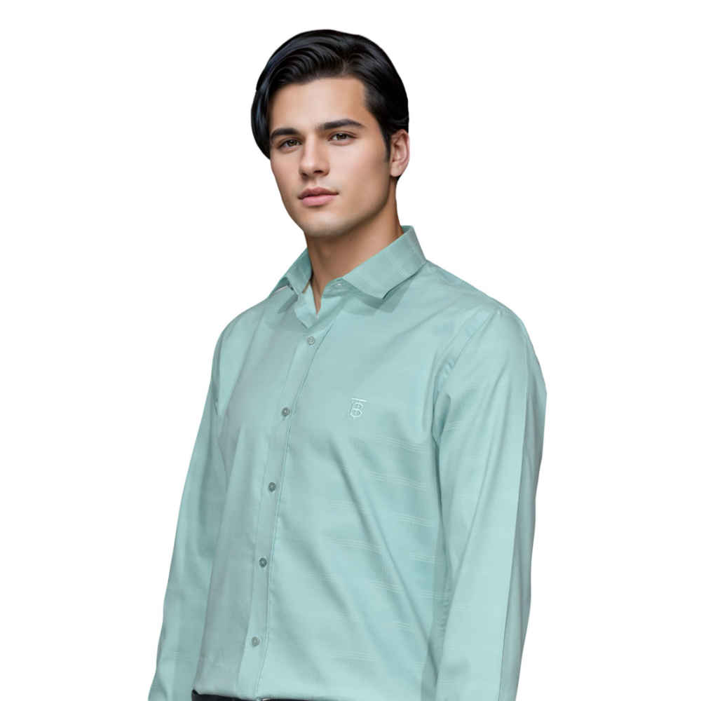 Burberry Light Green Premium Quality Shirt-thumb-2