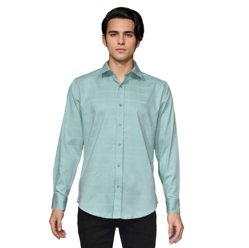 Burberry Light Green Premium Quality Shirt-thumb-6
