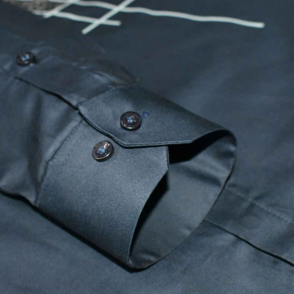 Armani Exchange Navy Blue Logo Print Premium Shirt-5