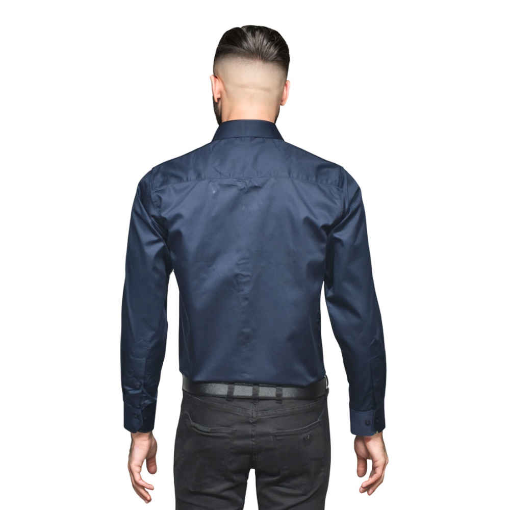 Armani Exchange Navy Blue Logo Print Premium Shirt-1