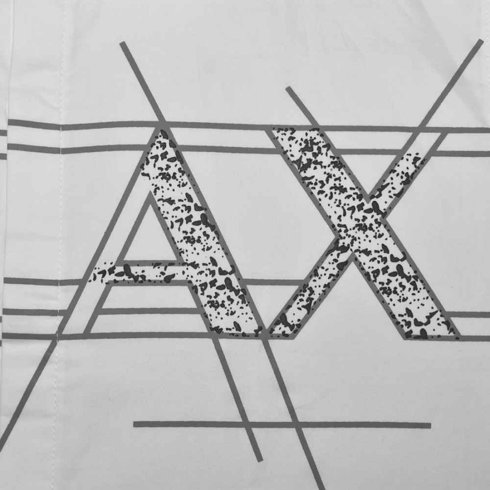 Armani Exchange White Logo Print Regular Fit Premium Shirt-3